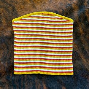 American Eagle Striped Cropped Tube Top- Size M